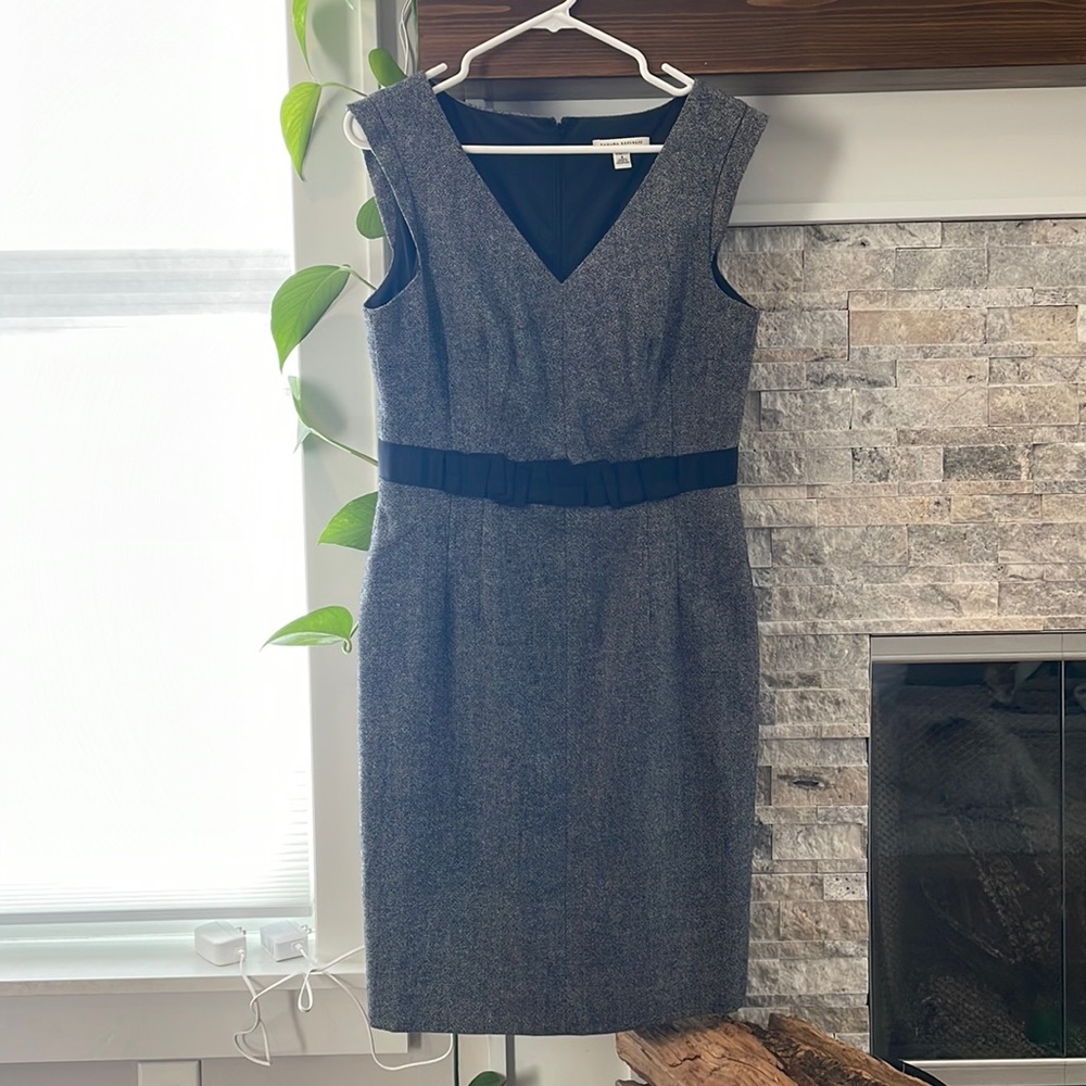 Banana Republic Sheath Dress Textured Tweed V-Neck